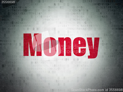 Image of Business concept: Money on Digital Paper background