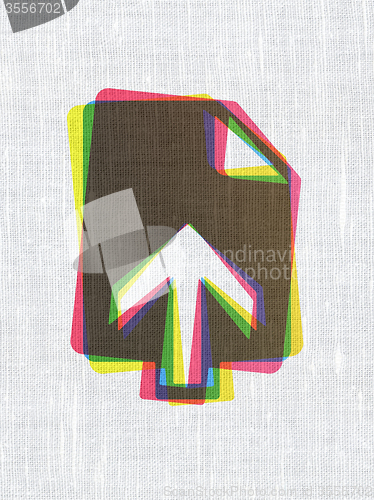 Image of Web development concept: Upload on fabric texture background