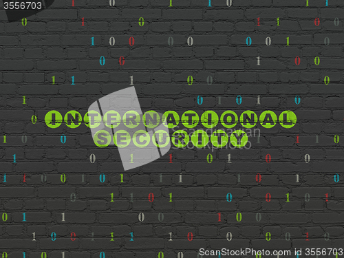 Image of Privacy concept: International Security on wall background