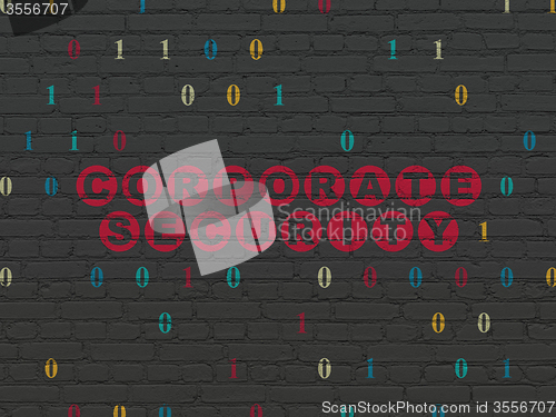 Image of Privacy concept: Corporate Security on wall background