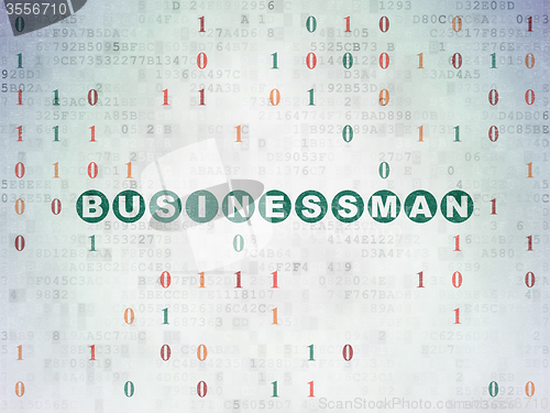 Image of Business concept: Businessman on Digital Paper background