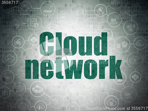 Image of Cloud computing concept: Cloud Network on Digital Paper background
