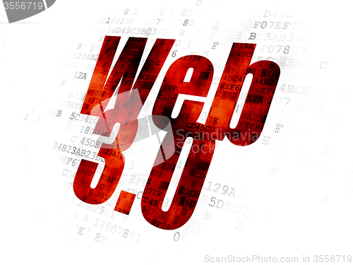 Image of Web development concept: Web 3.0 on Digital background