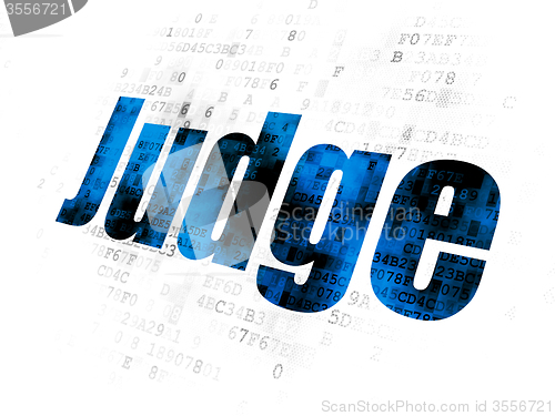 Image of Law concept: Judge on Digital background