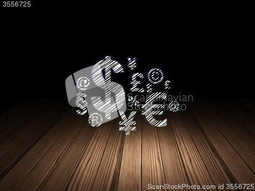 Image of Marketing concept: Finance Symbol in grunge dark room