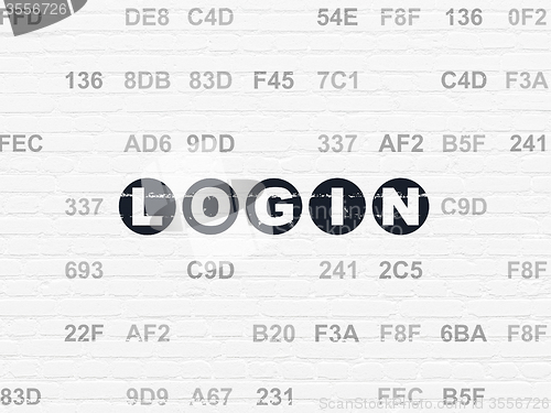 Image of Privacy concept: Login on wall background