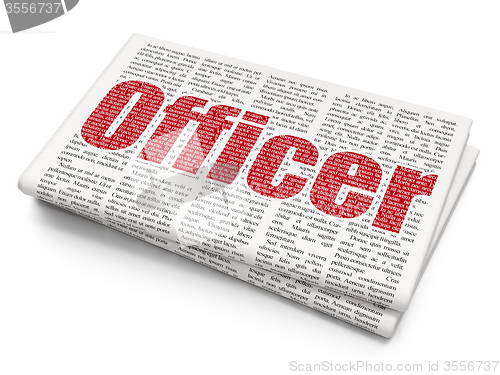 Image of Law concept: Officer on Newspaper background