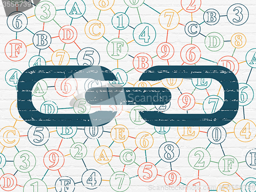 Image of Web development concept: Link on wall background