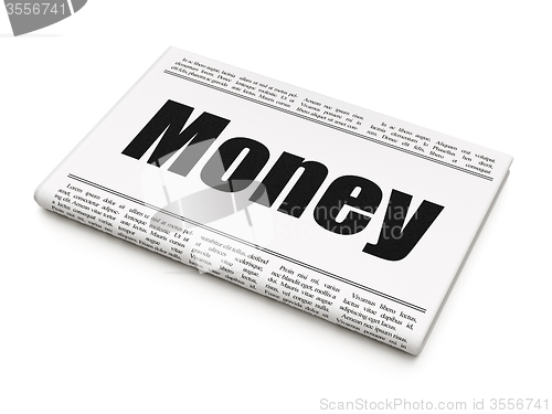 Image of Finance concept: newspaper headline Money