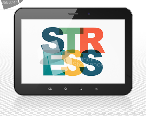 Image of Medicine concept: Tablet Pc Computer with Stress on  display