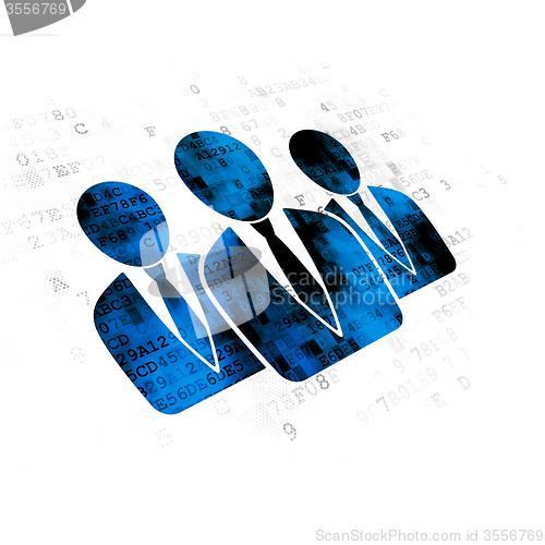Image of Advertising concept: Business People on Digital background