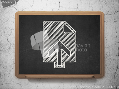 Image of Web development concept: Upload on chalkboard background