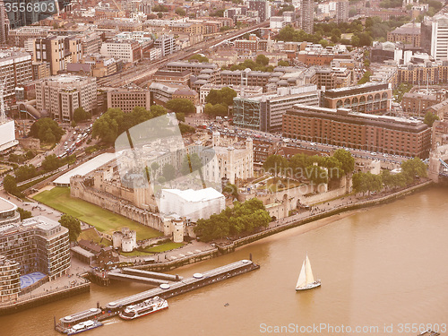 Image of Retro looking Aerial view of London