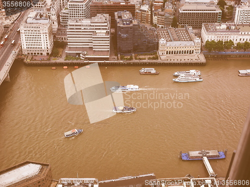 Image of Retro looking Aerial view of London
