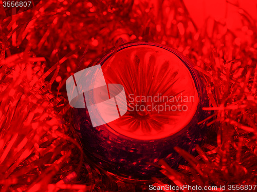 Image of Christmas bauble and tinsel