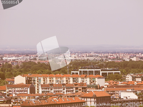 Image of Retro looking Aerial view of Turin