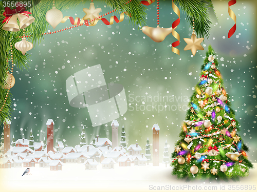 Image of Christmas greeting card. EPS 10