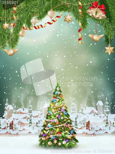Image of Christmas greeting card. EPS 10