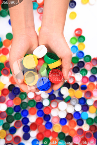 Image of color plastic caps