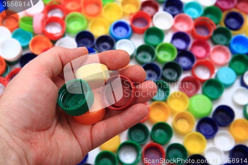 Image of color plastic caps