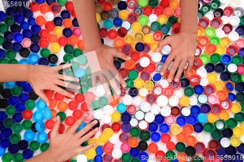 Image of color plastic caps