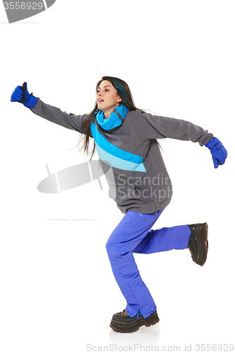 Image of Winter woman running