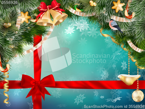 Image of Christmas background with baubles. EPS 10