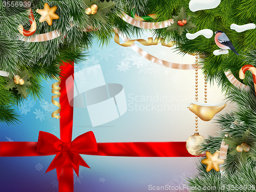 Image of Christmas background with gold balls. EPS 10
