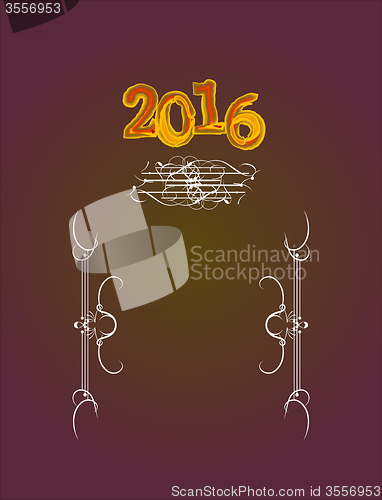 Image of Abstract golden christmas background. new year 2016 invitation card