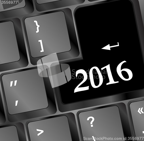 Image of Keyboard on year 2016 image with hi-res rendered artwork that could be used for any graphic design.