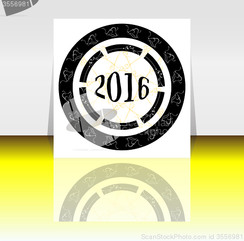 Image of Happy new year 2016 symbol with calligraphic design on abstract background. 