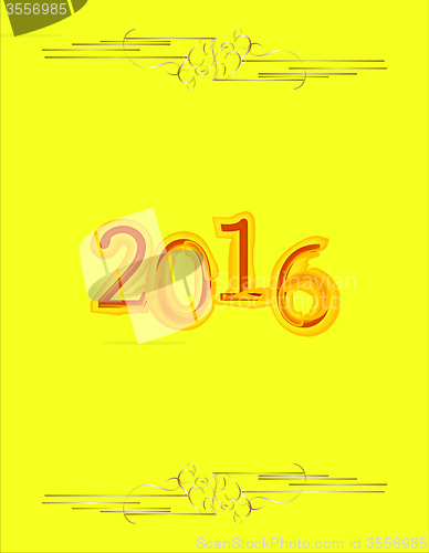 Image of Elegant New Years card with hand lettering, Happy New Year 2016