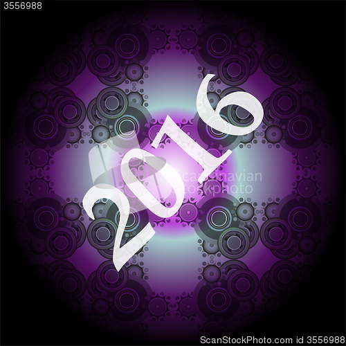 Image of creative happy new year 2016 design. Flat design. Outline