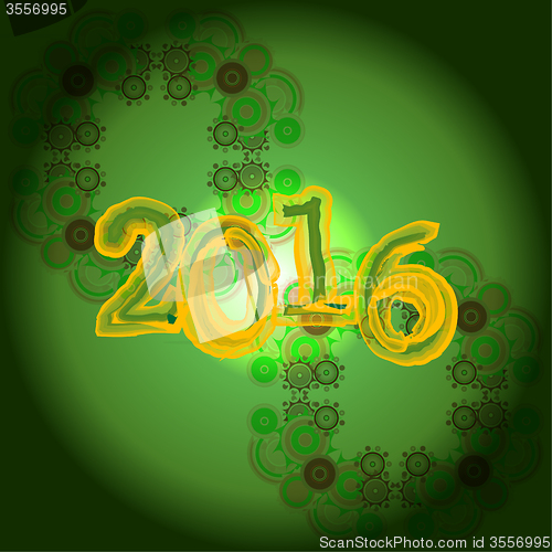 Image of Happy new year 2016 creative greeting card design