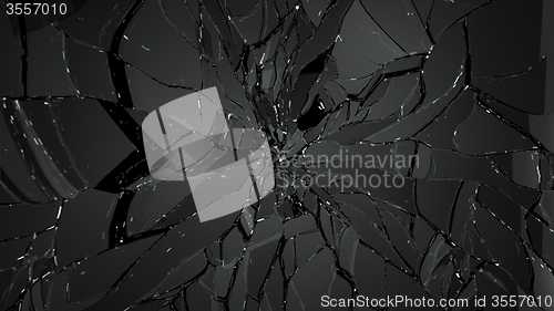 Image of Splitted or cracked glass on black