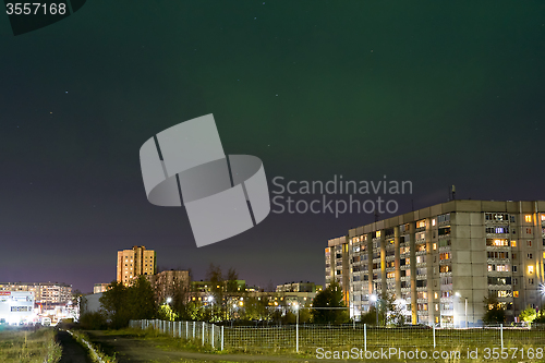 Image of Polar lights above the city