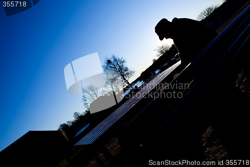 Image of Depressed Man in Park