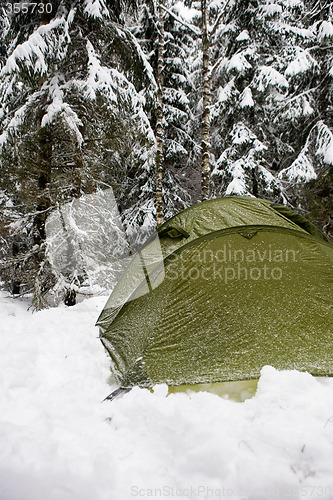 Image of Tent in Snow