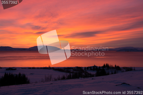 Image of Sunrise at Valley Haukadalur, Iceland