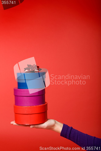 Image of Gift Stack on Red