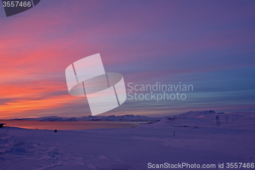 Image of Sunrise at Valley Haukadalur, Iceland