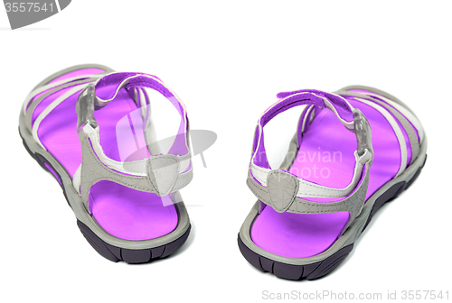 Image of Summer sandals on white background