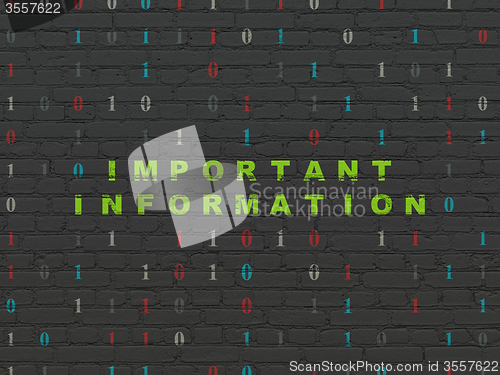 Image of Data concept: Important Information on wall background