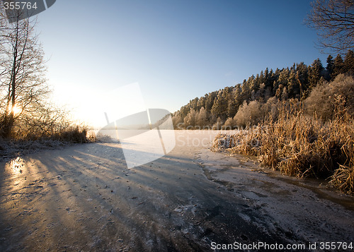 Image of Lake Landscape in Winter