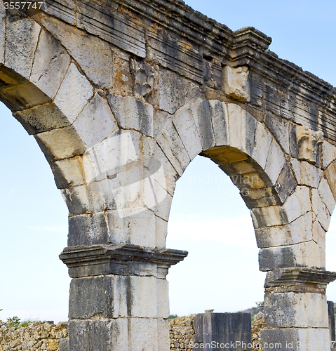 Image of volubilis in morocco africa the old roman deteriorated monument 