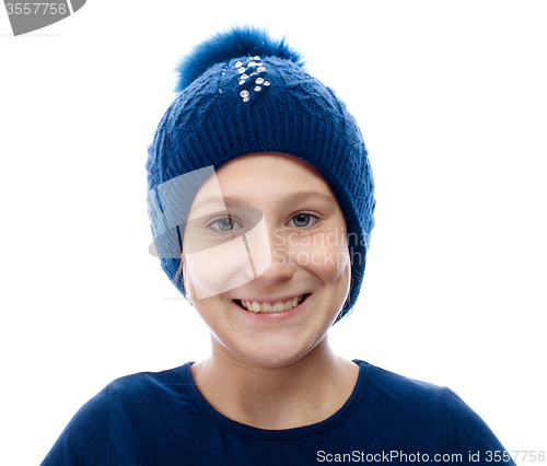 Image of Girl wearing a knit cap