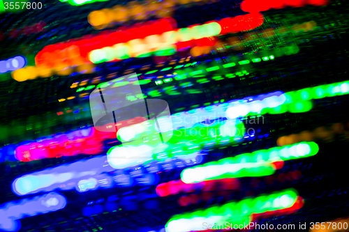 Image of colorful bright night lights over black background