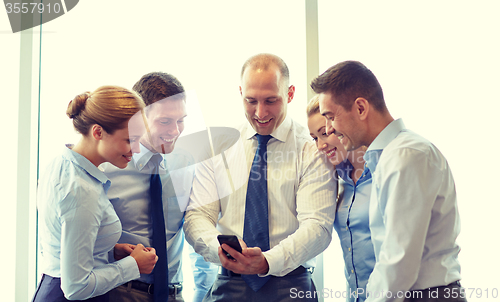Image of business people with smartphone and smartphones