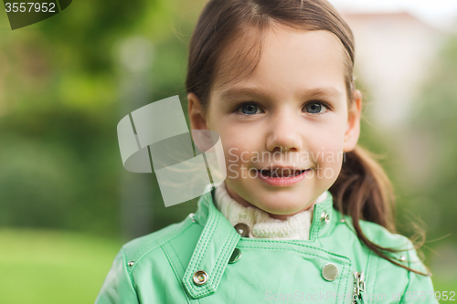 Image of happy beautiful little girl portrait outdoors