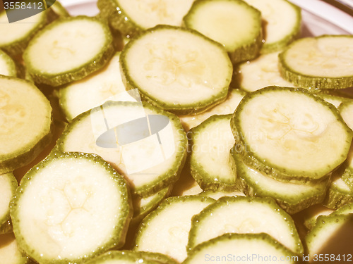 Image of Retro looking Courgettes zucchini